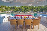 GLAROS yacht charter: Aft dining