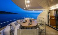 GORGEOUS yacht charter: Aft deck night view
