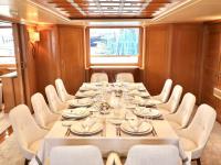 VIANNE yacht charter: refit picture Dining table
