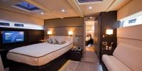 AEGIR yacht charter: AEGIR - Master Cabin has now been closed (wall between bed and couch)
