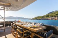 AQUARELLA yacht charter: Aft deck moring view