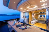 AQUARELLA yacht charter: Aft deck night view