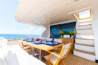 RIVIERA yacht charter: Aft deck dining area