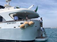 SHANGRA yacht charter: Aft deck deck ladder