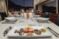 OCTAVIA yacht charter: Indoor dinner table