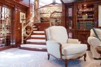ST-DAVID yacht charter: Staircase to Master suite raised bedroom