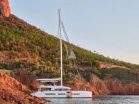 SYLENE yacht charter: SYLENE hidden in a secret cove