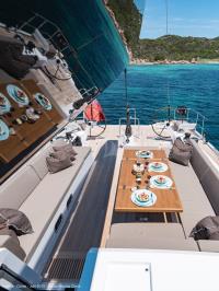NEYINA yacht charter: Lunch setting