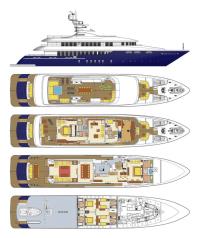 ZALIV-III yacht charter: Layout