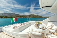 JAJARO yacht charter: Stern table and sunpad