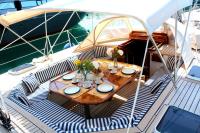 WIND-OF-CHANGE yacht charter: Dining al fresco b