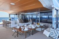 ATRAVERSIA yacht charter: Aft deck dining area