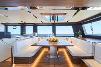 ATRAVERSIA yacht charter: Main deck interior dining area