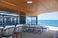 ATRAVERSIA yacht charter: Aft deck dining area