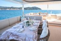 ATRAVERSIA yacht charter: Flybridge dining area