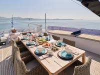 LADY-RINA yacht charter: Sundeck table
