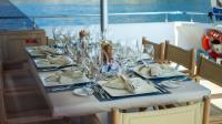 SUNLINER-X yacht charter: Aft Deck Table