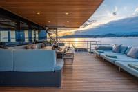 KOKONUTS-WALLY yacht charter: Aft deck sunset view