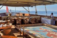 CHRISTINA-O yacht charter: Pool deck breakfast setup